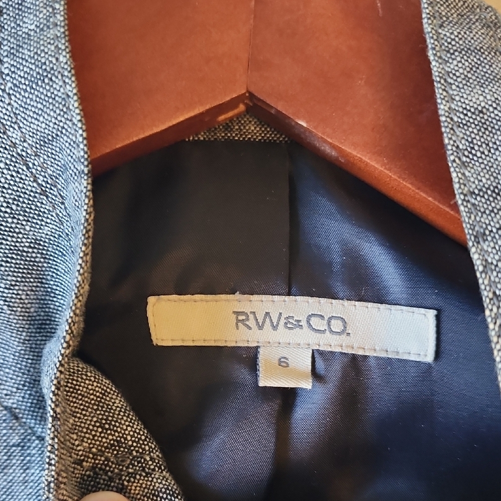 RW&CO Stylish Gray Women's Linen Jacket Size 6 - Picture 2 of 7